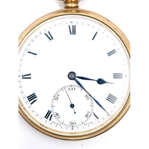 967 - Star Lot : An Elipse 9ct gold 24325 top wind pocket watch. Watch is ticking when would and in lovely... 