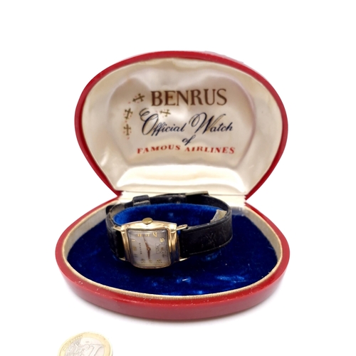 463 - A vintage Benrus 'Official watch of famous airlines'. Watch with Arabic hands with subsidiary second... 