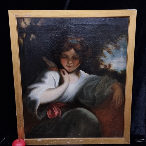 106 - Star Lot: A Fabulous quality large 19th  century oil on canvas painting after a Joshua Reynolds pain... 