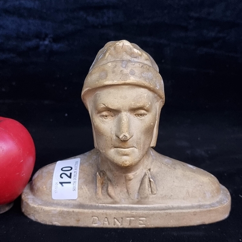 120 - An antique  plaster cast bust of Dante - Italian poet, writer and philosopher.