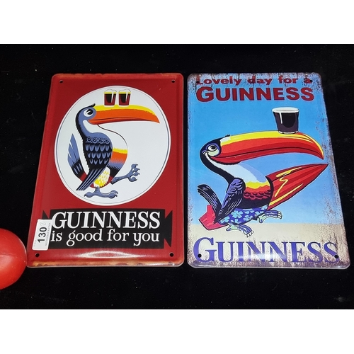 130 - Two metal Guinness advertising wall signs.