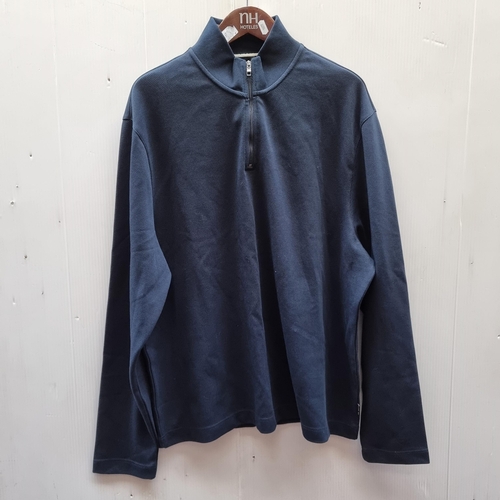 186 - A brand new with tags Ted Baker London men's long sleeve half zip navy sweater in a Size 6. RRP: €90... 