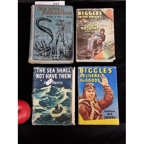 211 - Four vintage hardback book novels including 