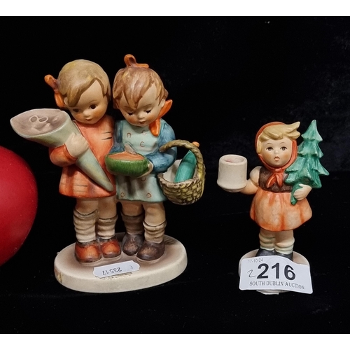 216 - Two adorable vintage West German, Hummel / Goebel figures including 