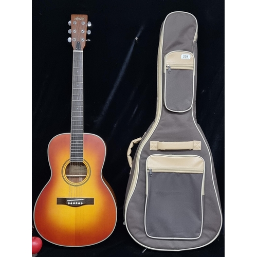 239 - An Aiersi acoustic six string classic guitar model number MGO25M. Featuring delicate inlay to body a... 