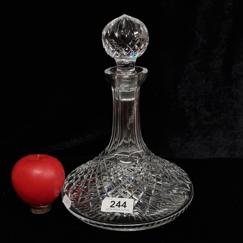 244 - A Waterford Crystal ships decanter in the Alanna pattern. In good condition with acid mark to base.