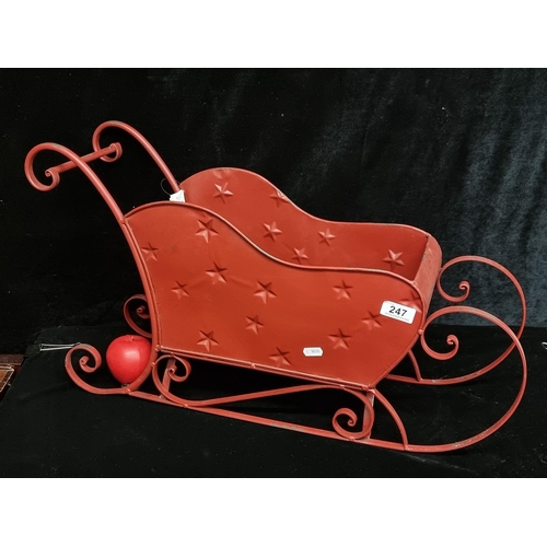 247 - A metal Christmas sleigh. For presents, not people. Brand new from a top Uk design company.