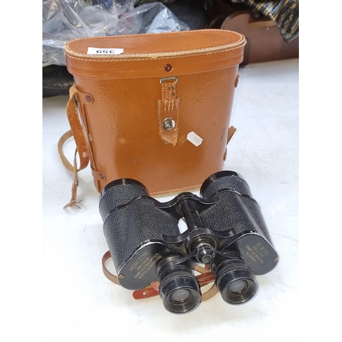 359 - A pair of vintage Horizon Field binoculars 10x50 in original leather case.