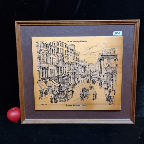 66 - A copper engraving titled 'Lower Grafton Street'. Features the titular 19th century Dublin street. I... 