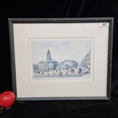 97 - A vintage print of an early 19th century engraving by Samuel F. Brocas featuring Rutland Square, Dub... 