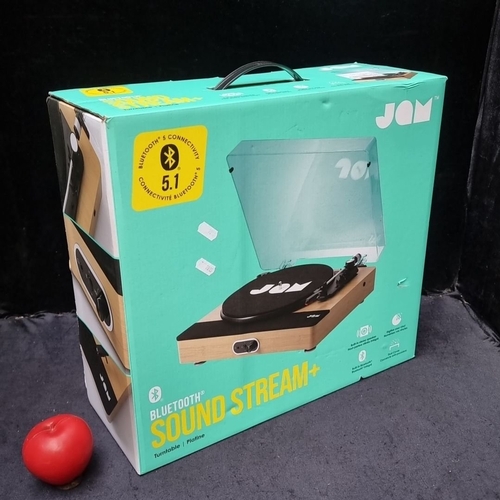 643 - Jam Sound Stream+ Bluetooth turntable with built-in stereo speakers, belt drive, and headphone jack.... 