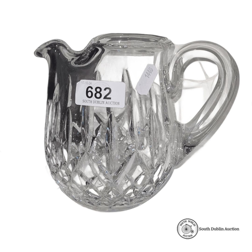 682 - Waterford Crystal Whiskey jug with pinched spout, featuring intricate diamond and starburst cuts. Cl... 