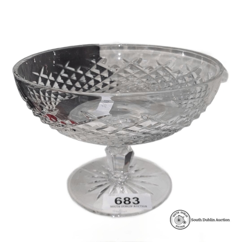 683 - Waterford crystal footed sweet bowl with diamond cut design. Approximately 18 cm in diameter and 12 ... 