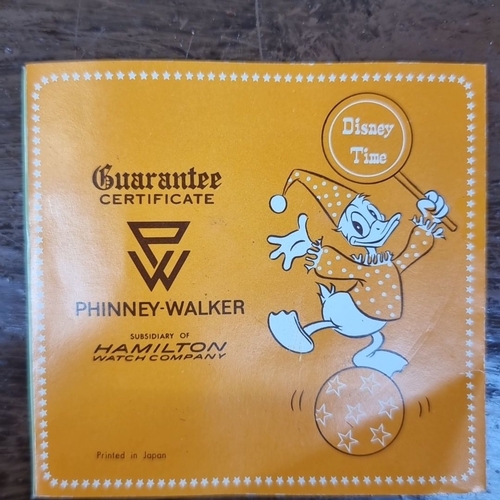 707 - Star lot : A very rare Phinney-Walker Disney Time Clock, model PW5023, features Donald Duck. Include... 