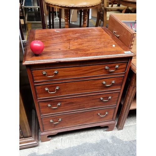 718 - Star Lot : A handsome Red Mahogany Commode with brass handles. Approximately 85 cm high, 75 cm wide,... 