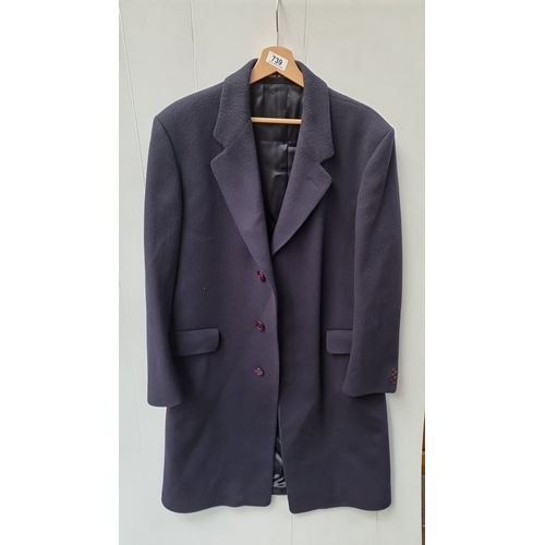 739 - A handsome navy pure wool Hammersley of England men's coat. 107cm. Perfect for the colder months cre... 