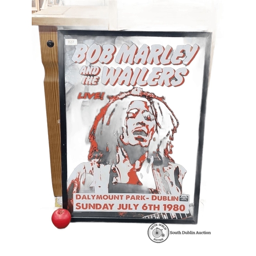 827 - Bob Marley and the Wailers  a print of 1980 concert poster, Dalymount Park, Dublin. Bold red and bla... 