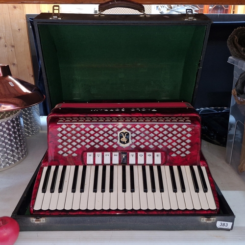 383 - Super Star Lot: A magnificent full size Paolo Soprani 120 bass accordion. This classic full size Ita... 