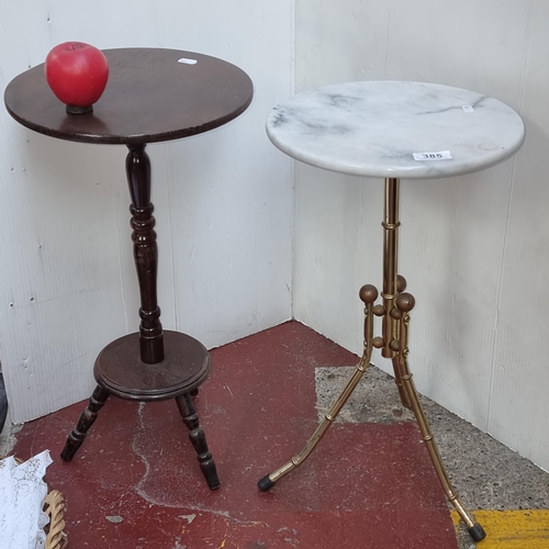 385 - Two vintage plant stands that could also be used as side tables, night stands etc. Including one nic... 