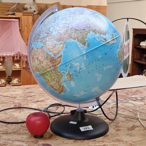 393 - An illuminated world globe lamp by Melinera.