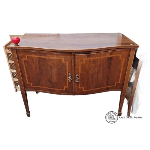 1063 - Star lot: An Antique beautiful box fronted mahogany sideboard with inlaid decoration, double doors, ... 