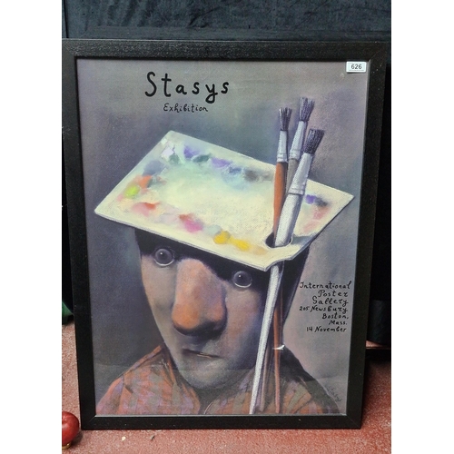 626 - A large Stasys Eidrigevičius exhibition poster. Housed in a black frame behind glass.
From the artis... 