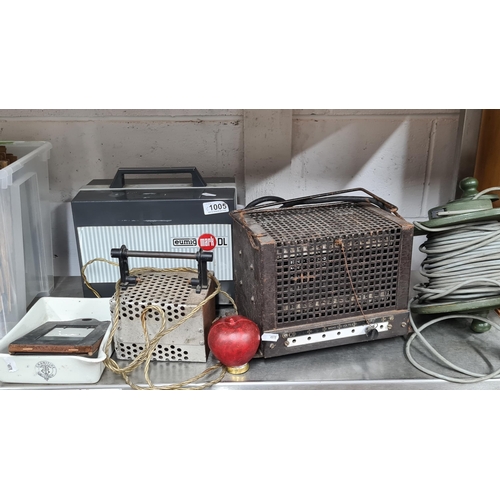 1005 - A selection of vintage items including a power supply and a Victorian ceramic photography developing... 