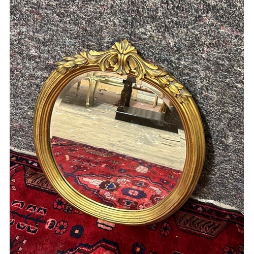 1196 - Star Lot : A beautiful pair of round, Gold Mirrors with acanthus leave design. You are bidding in tw... 