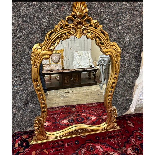 1201 - Star Lot : A very impressive Over Mantle mirror with Elaborate gilt frame. Approx 80cm wide and 135c... 