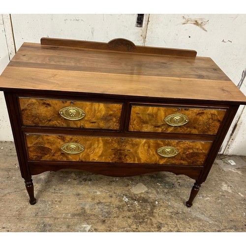 1227 - Star lot : A handsome chest of drawers with Burr walnut front, mahogany super structure and brass ha... 