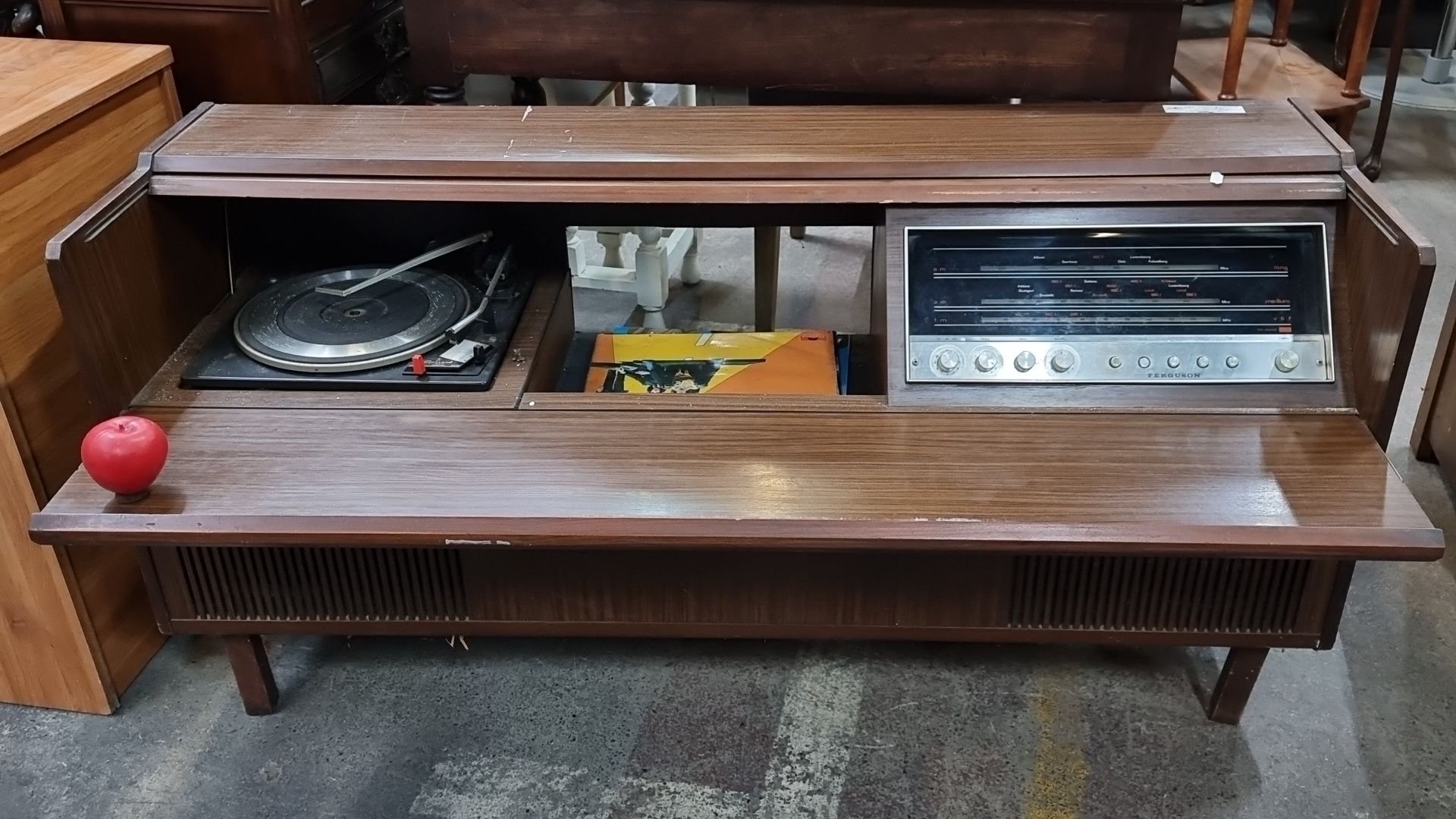 Mid-Century Modern Ferguson Radiogram, featuring wood veneer ...