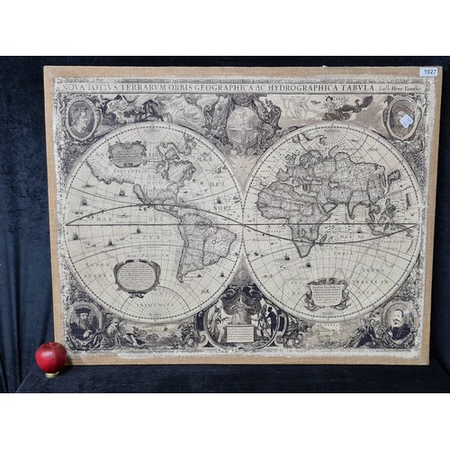 1027 - A large print on coir fabric featuring the Map of the World.
MM:91 x 71 cm