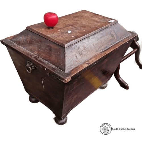 1293 - Star Lot : A Georgian Jamaican Mahogany cellarette, with original brass handles and fitted interior.... 