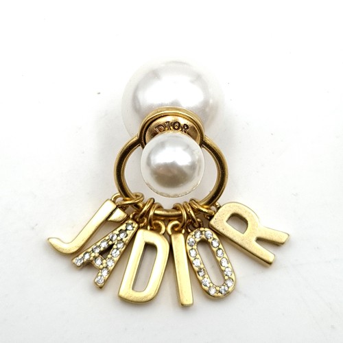 49 - A stunning designer pair of original Christian Dior pearl earrings with 