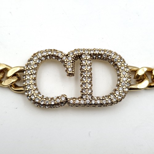 477 - Star Lot : A gorgeous original designer Christian Dior chain link necklace with CD logo to centre. L... 