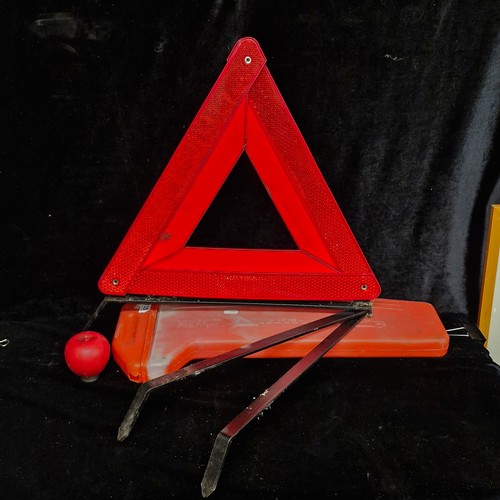 135 - A vintage Plaster French warning triangle in original box.