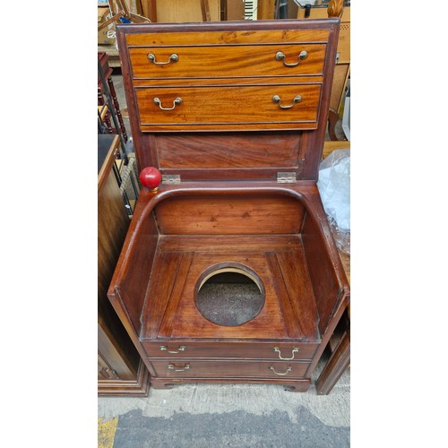 718 - Star Lot : A handsome Red Mahogany Commode with brass handles. Approximately 85 cm high, 75 cm wide,... 