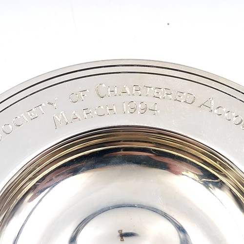 470 - An Irish silver tray with inscription 'Leinster Society of Chartered accountants - March 1994. Dimen... 