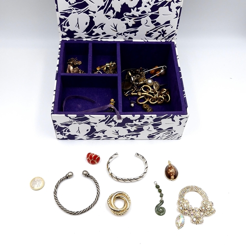 42 - A large collection of assorted  jewellery enclosed in a jewellery box. Items as per photograph.