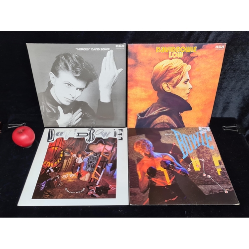 284 - Four classic David Bowie vinyl records including Heroes, and Low.