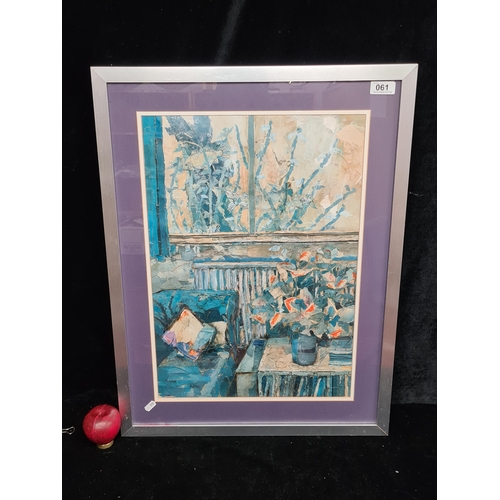 61 - An original 'M Richmond (20th century)' paper collage and mixed media painting titled 'Interior II'.... 