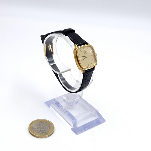 406 - Star Lot : A Longines Swiss made ladies quartz Presence wrist watch with original leather strap set ... 