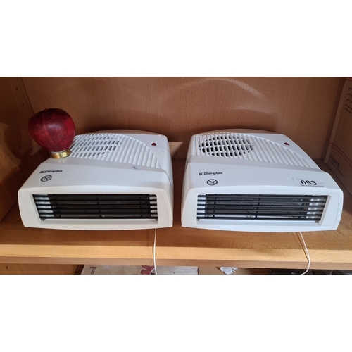 693 - Pair of Dimplex electric blow heaters, model FX20VE, 2000W, 230-240V, made in EU. can be wall mounte... 