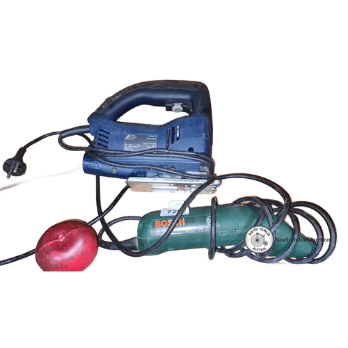 725 - Two power tools: a Bosch 180W saw, model number 0603316703, and Copco jigsaw, 500W. Both made in Ger... 