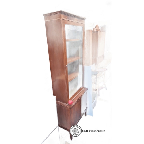 611 - Star Lot : A handsome : Red Mahogany display cabinet with single glass door and interior shelves and... 