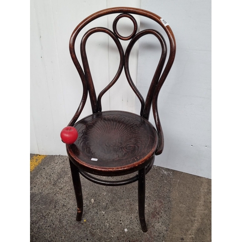 635 - Vintage Fischel bentwood chair, Bohemian origin, featuring intricate wood design. Early 20th century... 