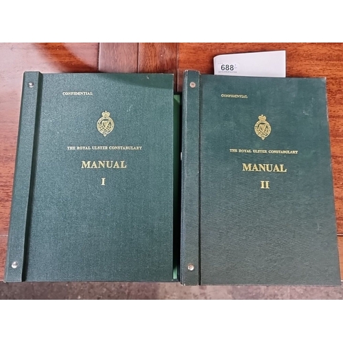 688 - Volumes I and II of the Royal Ulster Constabulary Manuals, issued by the Chief Constable.