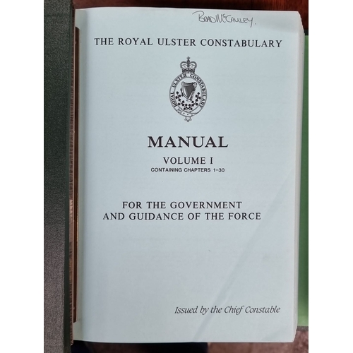 688 - Volumes I and II of the Royal Ulster Constabulary Manuals, issued by the Chief Constable.