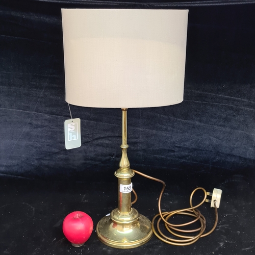 155 - A Stanford Home brass table lamp with light coloured shade. Brand new with tags.