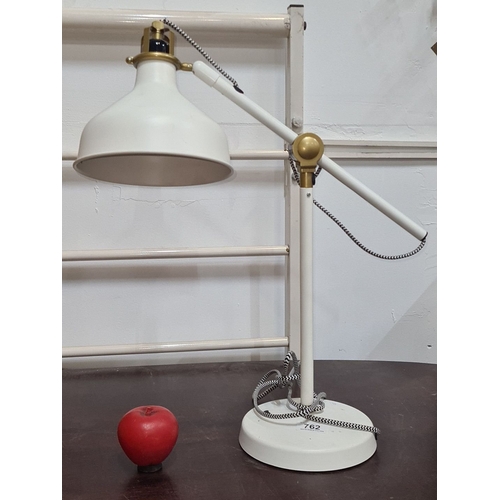 762 - IKEA Ranarp angle poise  lamp, Typ B1225, adjustable, with brass accents. 220-240V, max 11W. Model 1... 